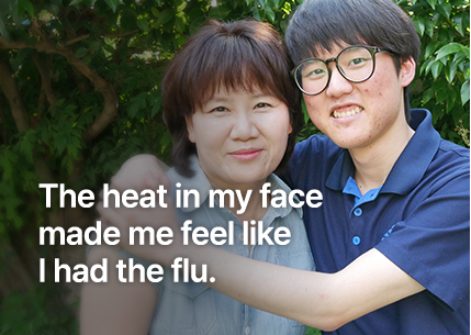 The heat in my face made me feel like I had the flu.