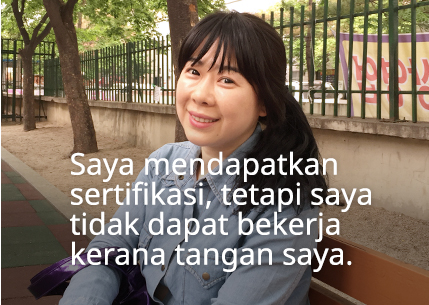 Saya mendapatkan sertifikasi, tetapi saya tidak dapat bekerja kerana tangan saya.