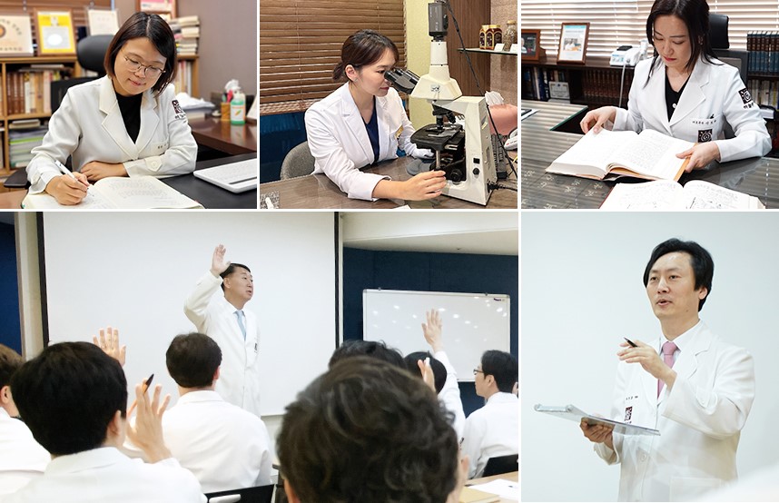 더 올바른 치료법을 개발하기 위해 끊임없이 연구하는 의료진.