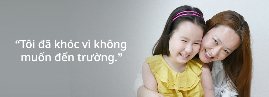 Tôi đã khóc vì không muốn đến trường.