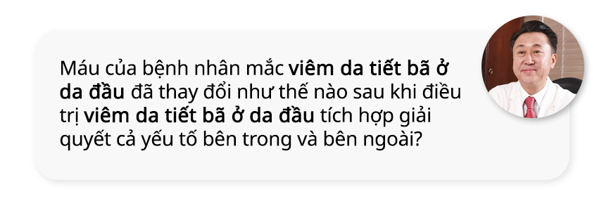 Máu của bệnh nhân mắc Viêm da tiết bã ở da đầu đã thay đổi như thế nào sau khi điều trị Viêm da tiết bã ở da đầu tích hợp giải quyết cả yếu tố bên trong và bên ngoài?