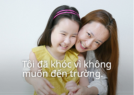 Tôi đã khóc vì không muốn đến trường.